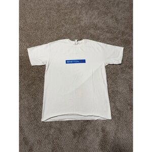 Vintage United Colors of Benetton USA Tee Shirt Mens XL White Blue Red Print